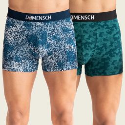 Pack of 2 Combed Cotton Stretch V Shape Printed Men Trunk-image-39