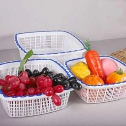 Plastic Jingle Square Basket | Plastic Baskets For Fruits & Vegetables | Set of 3 Storage Basket-image-9