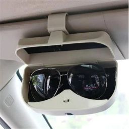 Beige Car Sunglasses Eyeglasses Case Storage Box and Ticket Card Holder Brown Car Sunglass Clip Holder-image-50
