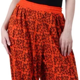 Printed Cotton Viscose Blend Women Harem Pants-image-95