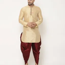Men Pure Silk Kurta Dhoti Pant Set-image-25