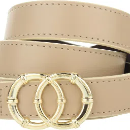Women Formal Beige Synthetic Belt-1