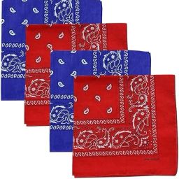 Bodytech 100% Western Design Cotton Paisley Bandana, Handkerchief, Rumaal ["Red","Red","Blue","Blue"] Handkerchief-image-8