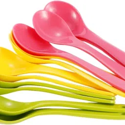 Food Grade Plastic Premium Quality Multicolour Spoon Set of 12 Piece for Baby Feeding - Plastic- Plastic-27