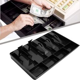 Plastic Cash Box Cash Drawer Register Insert Tray Replacement 5 Bills 4 Cash Box-image-15