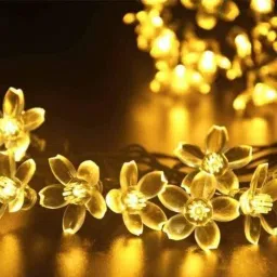 16 LEDs 4 m Yellow Steady Flower Rice Lights-11