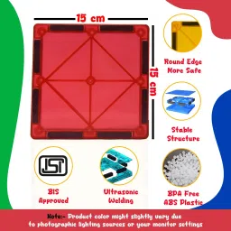 kipa gaming 15-Piece Square Magnetic Tile Expansion Set - Magnetic Building Blocks for Kids image 3