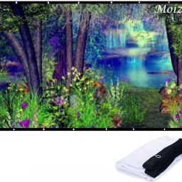 Moiz 75 Inch- 5.4Ft x 3Ft Anti-Creased, Foldable Anti-Light,16:9 4K Eyelet full HD Projector Screen (Width 166 cm x 93 cm Height)-picture-31
