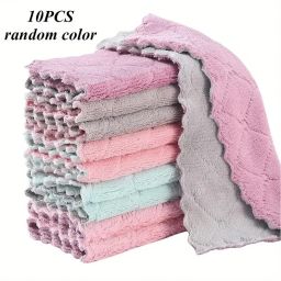Kitchen Dish Cleaning Microfiber Wipes Magic Oil Resistant Cleaning Cloth(10) Sponge Wipe-image-32