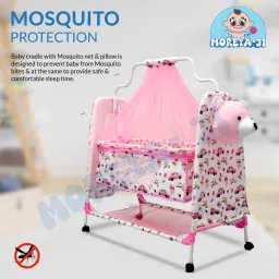 Born Baby Cradle Swing jhula palna Bedding Bed Crib Bassinet with Mosquito Net-10