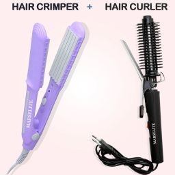 MARSELITE Combo of 471B Hair Curler & Hair Crimper Machine for Girls (Crimper+Curler) Electric Hair Styler-image-50