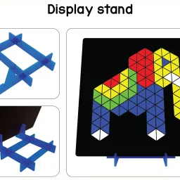 play panda Magnetic Puzzles - Triangles with 250 colorful magnets, 100 puzzle book, Magnetic board and Display stand image 3