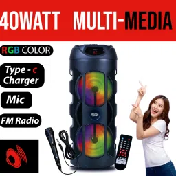 NEUTON Moster King with Wired Mic and Remote 40 W Bluetooth with RGB LIGHT 40 W Bluetooth Tower Speaker image 5