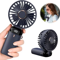 MM telecom Mini Portable Fan,Powerful Hand Fan 1800 mah 5 Speed Fan for Indoor,Outdoor FF54 USB Fan-image-81