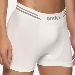 Omtex Men Pack of 2 White Trunks with Inner Pockets for Abdomen Guard Smls-Shrt-Wht-2XL-P2 image 2