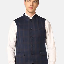 Blackberrys Slim-Fit Checked Formal Bandhgala Nehru Jacket-picture-57