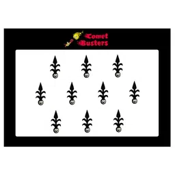 Comet Busters 10 Pcs Embellished Reusable Designer Bindis - Black-42