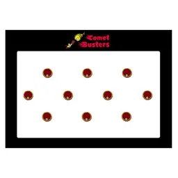 Comet Busters 10 Pcs Embellished Reusable Designer Bindis - Maroon-10