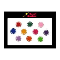Comet Busters 10 Pcs Reusable Designer Round Bindis - Multicoloured-18