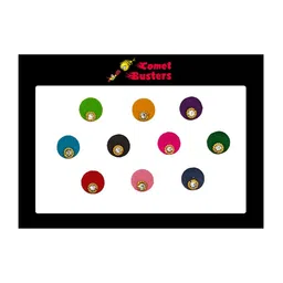 Comet Busters 10 Pcs Embellished Reusable Designer Bindis - Multicoloured-49