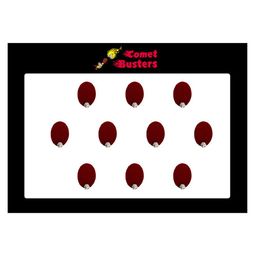 Comet Busters 10 Pcs Embellished Reusable Oval Designer Bindis - Maroon-5