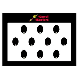 Comet Busters 10 Pcs Embellished Reusable Oval Designer Bindis - Black-6