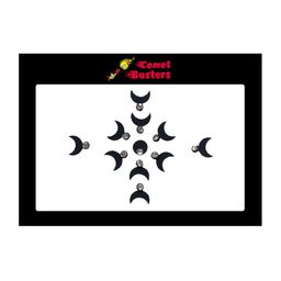Comet Busters 11 Pcs Embellished Reusable Designer Bindis - Black-13