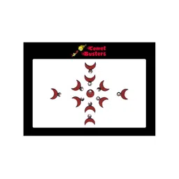 Comet Busters 11 Pcs Embellished Reusable Designer Bindis - Maroon-15