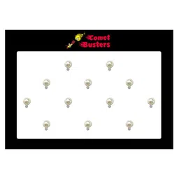 Comet Busters 12 Pcs Embellished Reusable Designer Bindis - Off-White-48