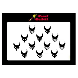 Comet Busters 12 Pcs Reusable Designer Bindis - Black-41