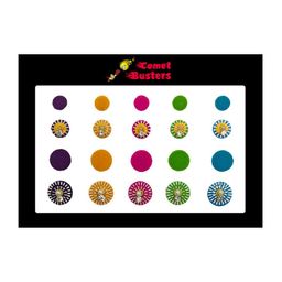 Comet Busters 20 Pcs Embellished Reusable Designer Bindis - Multicoloured-20