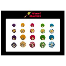 Comet Busters 20 Pcs Embellished Reusable Designer Bindis - Multicoloured-49