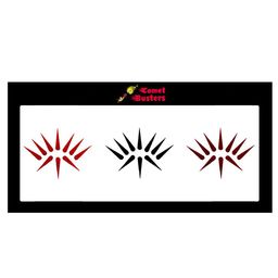 Comet Busters 30 Pcs Reusable Designer Bindis - Red & Black-0