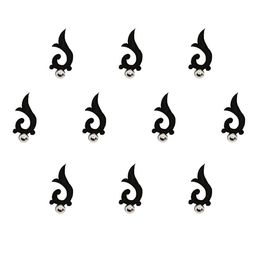 Comet Busters 10 Pcs Embellished Reusable Designer Bindis - Black image 2