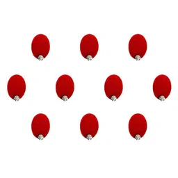 Comet Busters 10 Pcs Embellished Reusable Oval Designer Bindis - Red image 3