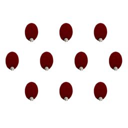 Comet Busters 10 Pcs Embellished Reusable Oval Designer Bindis - Maroon image 3