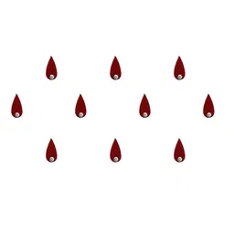 Comet Busters 10 Pcs Embellished Reusable Designer Bindis - Maroon image 2