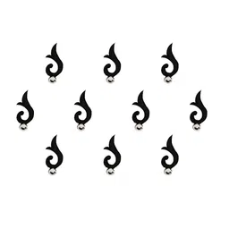 Comet Busters 10 Pcs Embellished Reusable Designer Bindis - Black image 2