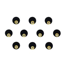 Comet Busters 10 Pcs Embellished Reusable Designer Round Bindis - Black image 2