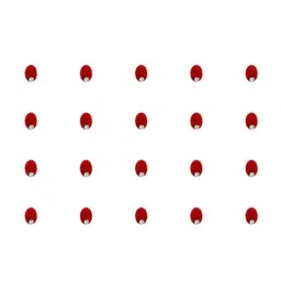 Comet Busters 20 Pcs Embellished Reusable Oval Bindis - Red image 2