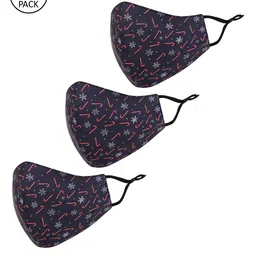 Tossido Kids Pack Of 3 Printed 3-Ply Pure Cotton Protective Outdoor Cloth Masks-26