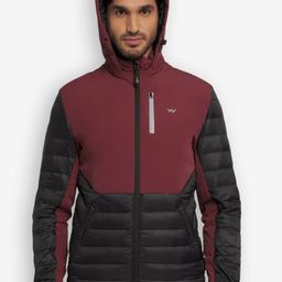 Wildcraft Men Maroon Black Colourblocked Water Resistant Outdoor Puffer Jacket-image-32
