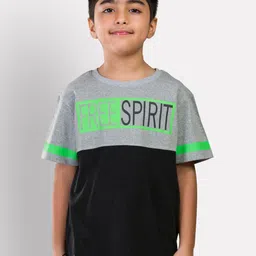Growing Tree Kids Grey Colourblocked T-shirt-image-95