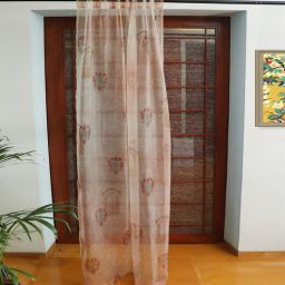 Beige Polyester Tradiional 7ft Sheer Fabric Loops Door Curtain by Zeba-picture-38