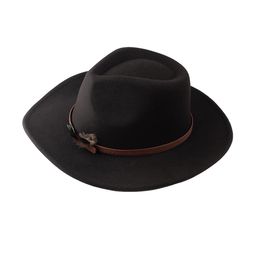 The Tie Hub Men Solid Fedora Hat-1
