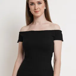 Popwings Off-Shoulder Ribbed Bardot Top-image-53