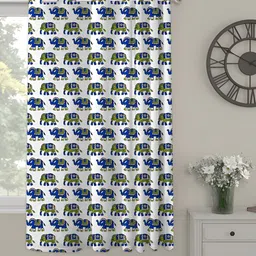 OASIS Blue and Green Printed Window Curtain-image-91
