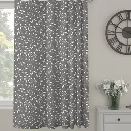 OASIS Grey and White Floral Printed Window Curtain-picture-17
