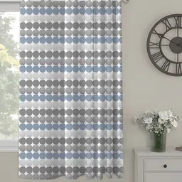 OASIS Grey and Blue Geometric Printed Window Curtain-image-18