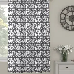 OASIS Grey and White Abstract Printed Window Curtain-image-11